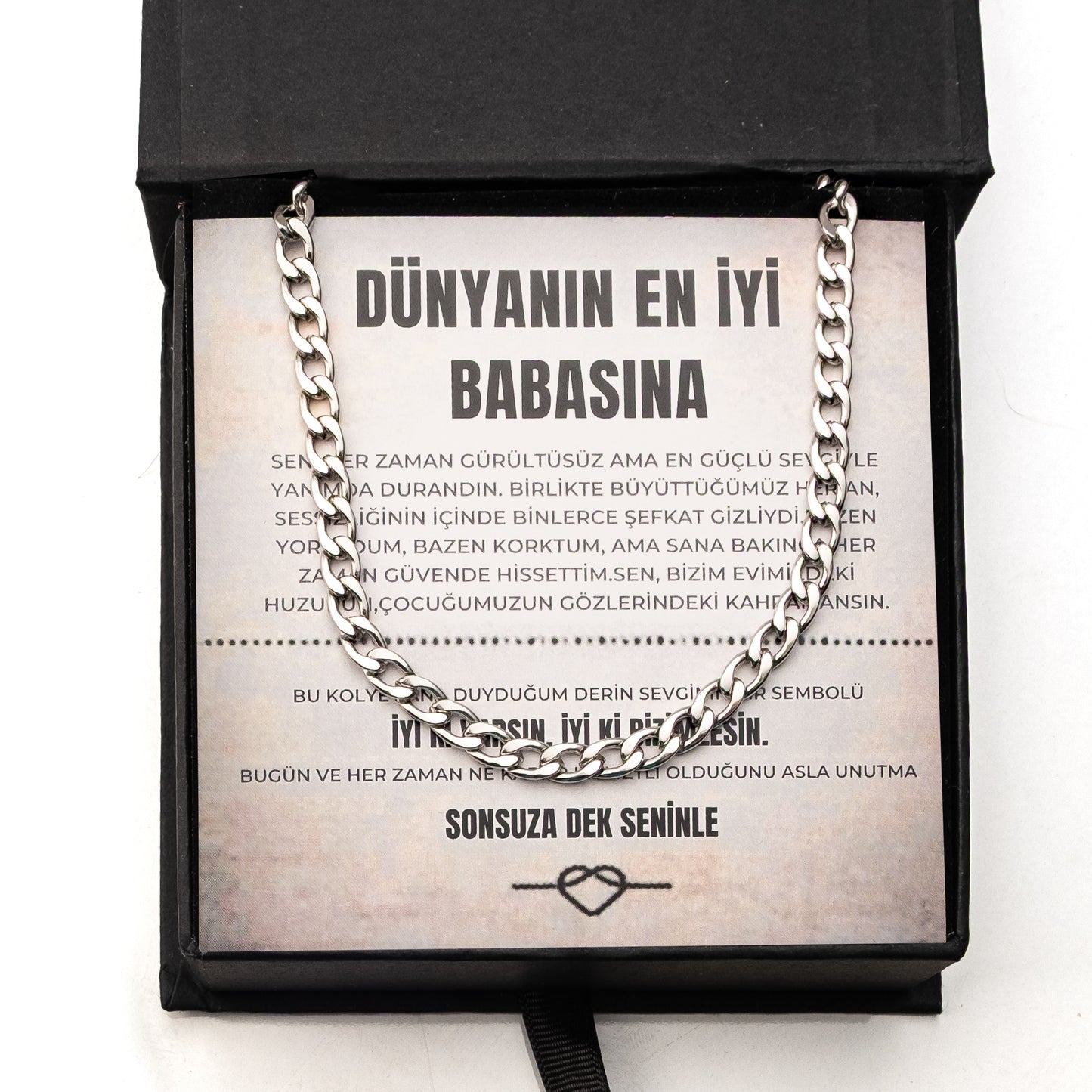 ''Dünyanın En İyi Babasına'' Forge Kolye Sonsuza Dek