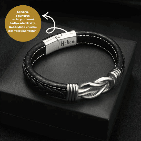 Unendlichkeitsknoten-Armband für Ihren Sohn mit Notiz und Geschenkbox