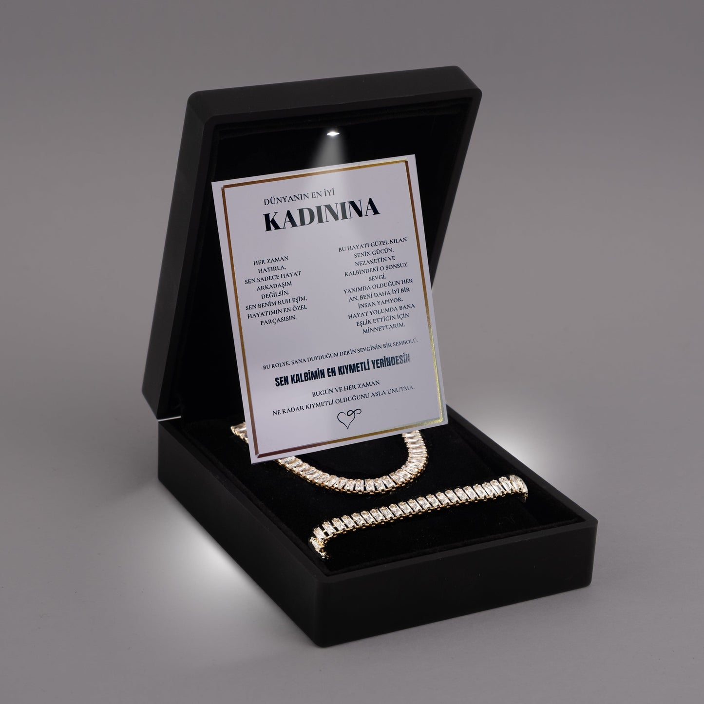 "Kadınıma" Su Yolu Kolye-Bileklik Hediye Seti