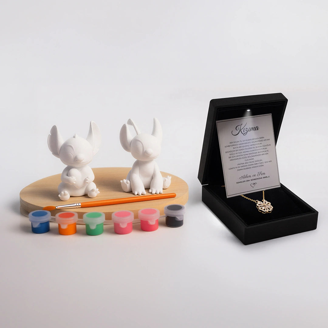 Für meine Tochter Kleeblatt-Halskette mit Notiz und Geschenkbox