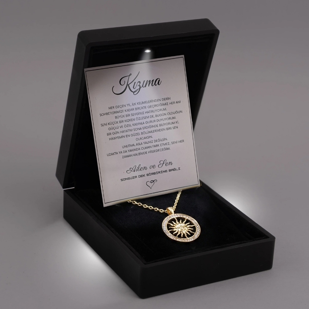 "Kızıma" antik pusula kolye Anlamlı Not ve Kutulu