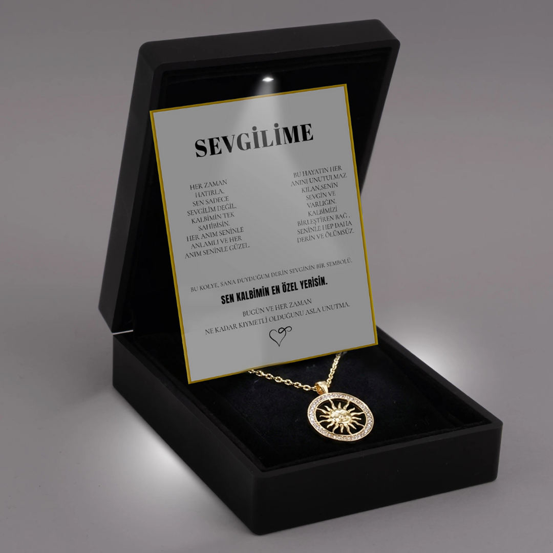 "Sevgilime" antik pusula Kolye Anlamlı Not ve Kutulu