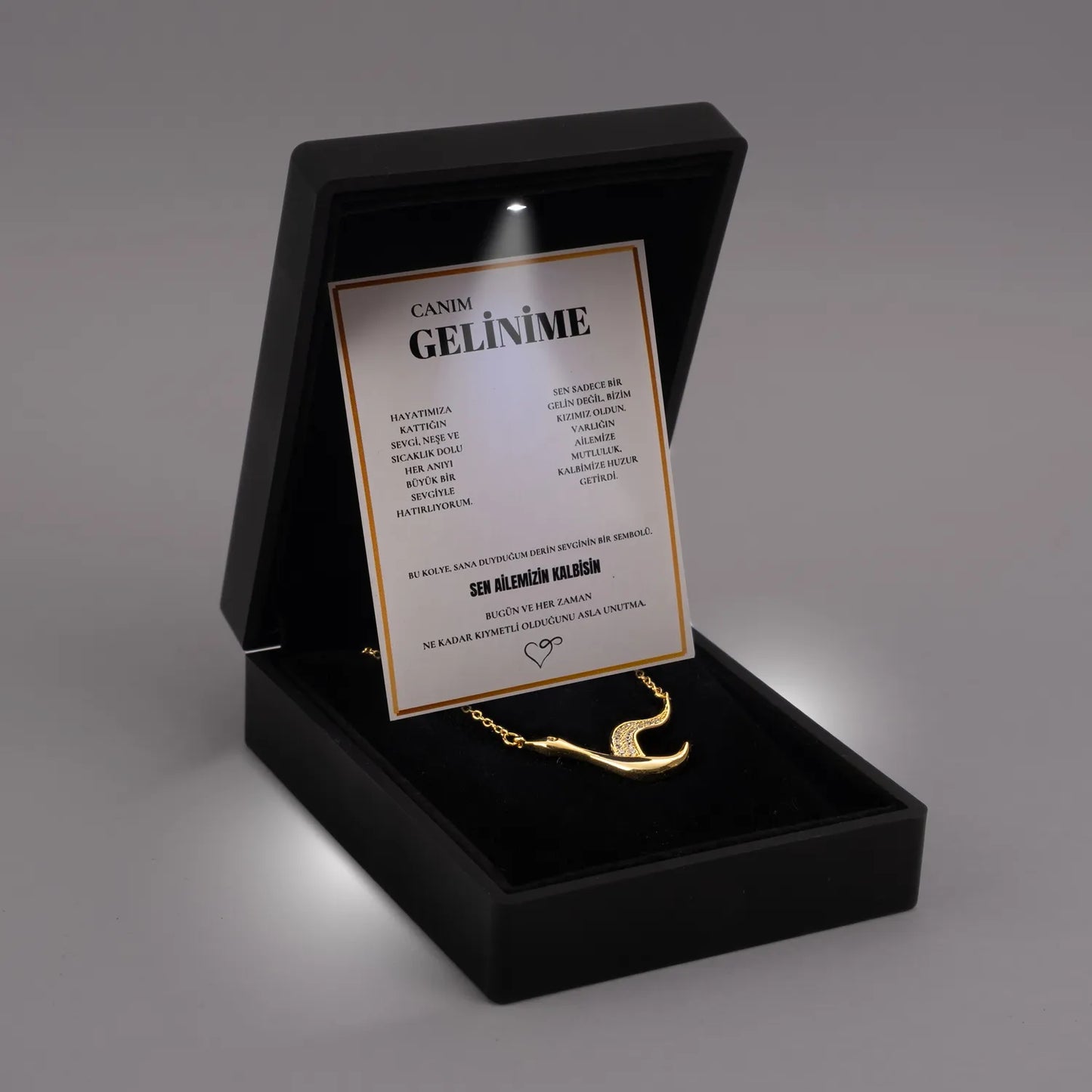 "Gelinime" Deha Turna Kuşu Kolye Notlu ve Kutulu