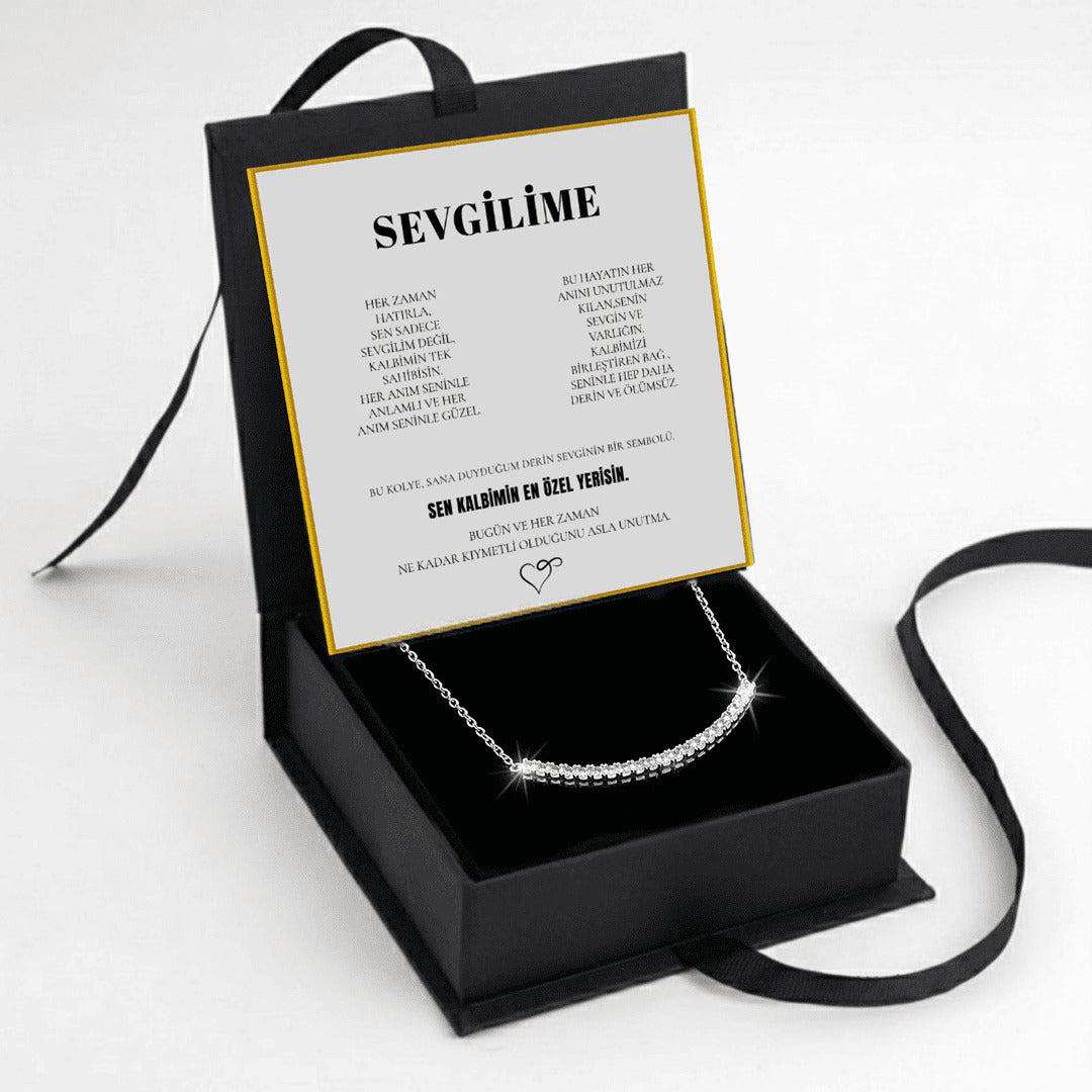 "Sevgilime" Sıra Taşlı Kolye Anlamlı Not ve kutulu