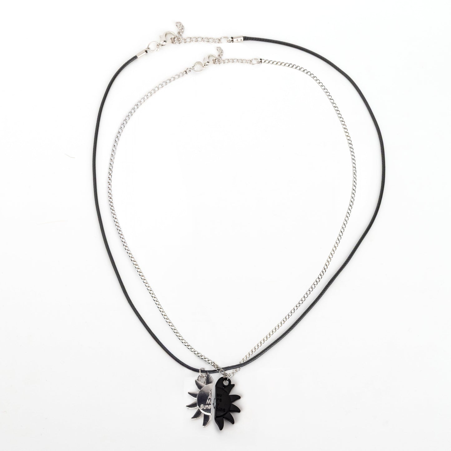 "Sevgilime" İkili Çift Güneş Kolye Anlamlı Not ve Kutulu