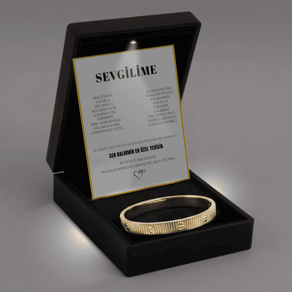 „To My Love“ Liebesherz-Stahlkette mit Notiz und Geschenkbox