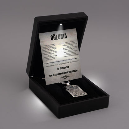 Für meine Tochter Kleeblatt-Halskette mit Notiz und Geschenkbox