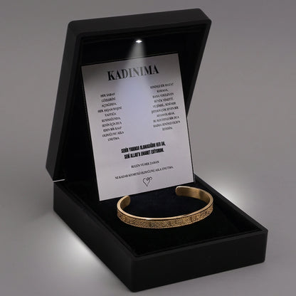 Ayetel Kurs-i Kadın Gold Bileklik