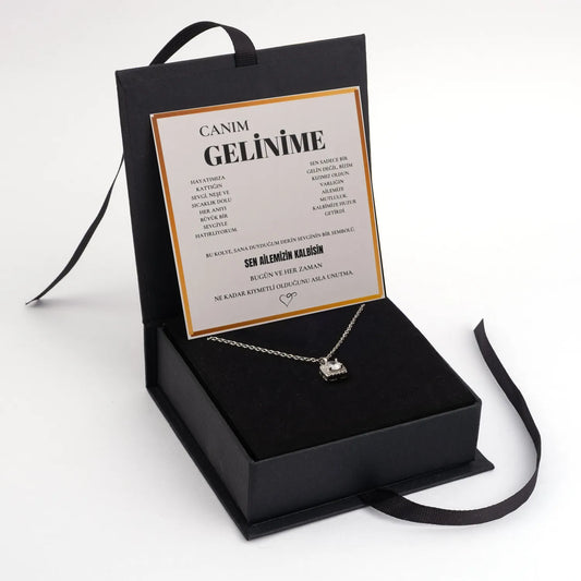 "Gelinime" Zarafet Kolye Notlu ve Hediye Kutulu