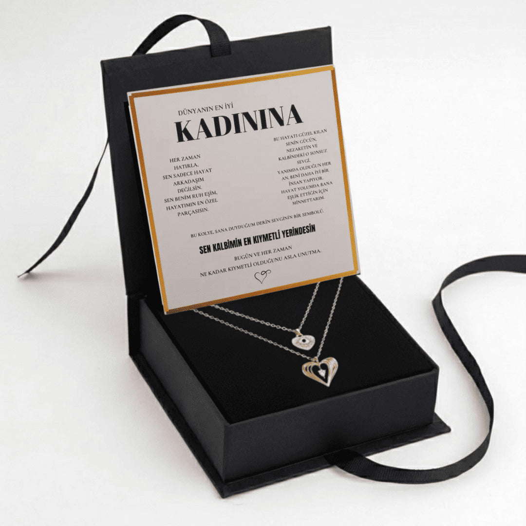 „To My Love“ Liebesherz-Stahlkette mit Notiz und Geschenkbox