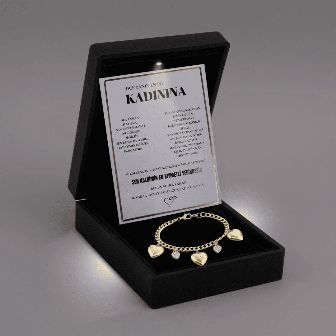 „To My Love“ Liebesherz-Stahlkette mit Notiz und Geschenkbox