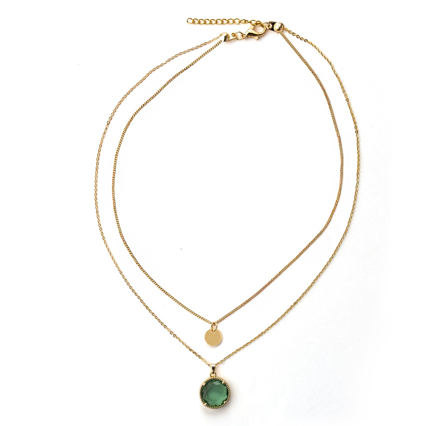 "Kadınına" Zümrüt Renk Damga Kolye Anlamlı Not ve Kutulu