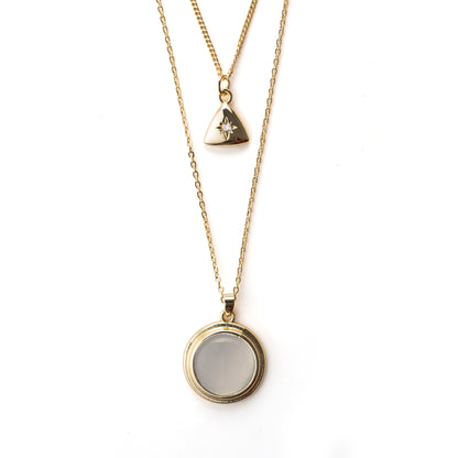 "Kadınına" Krem Renk Damga Kolye Anlamlı Not ve Kutulu