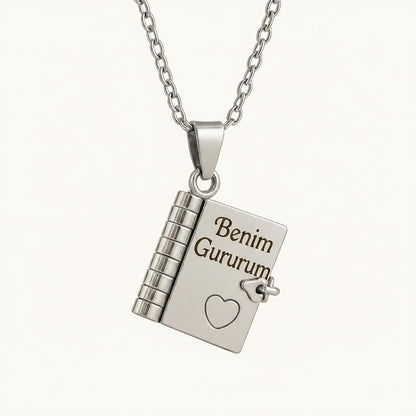 ''Oğluma'' Ömürlük Hatıra Kitap Kolye