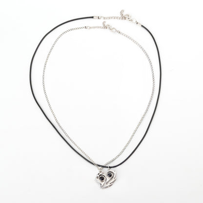 "Sevgilime" İkili Çift Kalp Kolye Anlamlı Not ve Kutulu