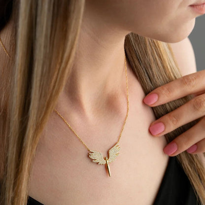 "Anneme" Melek Kolye Anlamlı Not ve Kutulu