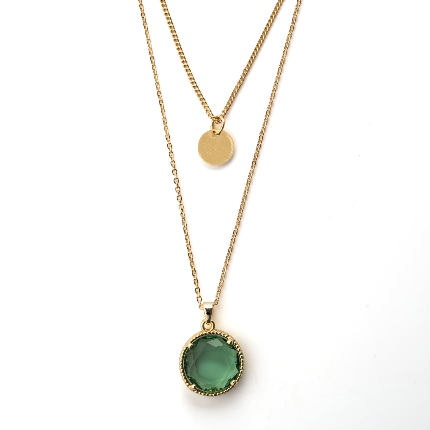 "Kadınına" Zümrüt Renk Damga Kolye Anlamlı Not ve Kutulu