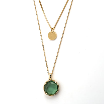 "Kadınına" Zümrüt Renk Damga Kolye Anlamlı Not ve Kutulu