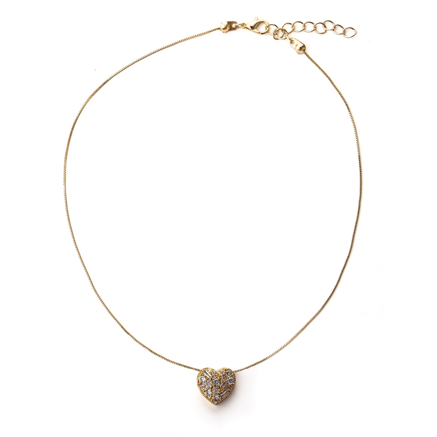 "Kadınına" Elmas İşlemeli Kalp Kolye Notlu ve Kutulu