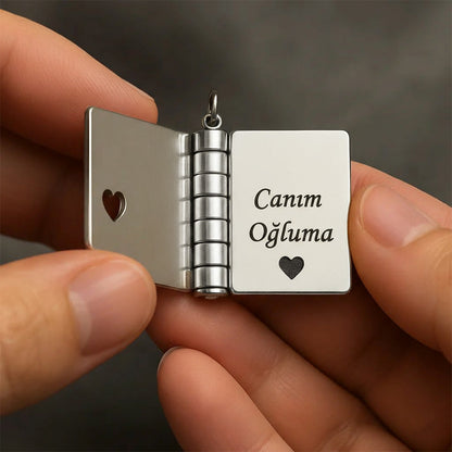 ''Oğluma'' Ömürlük Hatıra Kitap Kolye