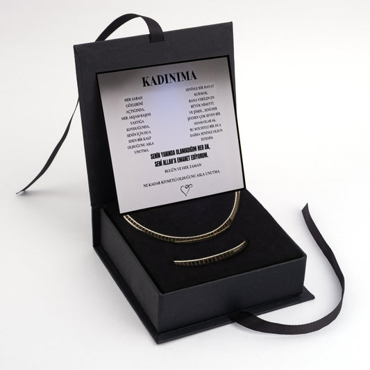 "Kadınıma" Choker Kolye-Bileklik Hediye Seti