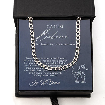 „Für meinen Sohn“-Stick-Halskette mit Notiz und Geschenkbox