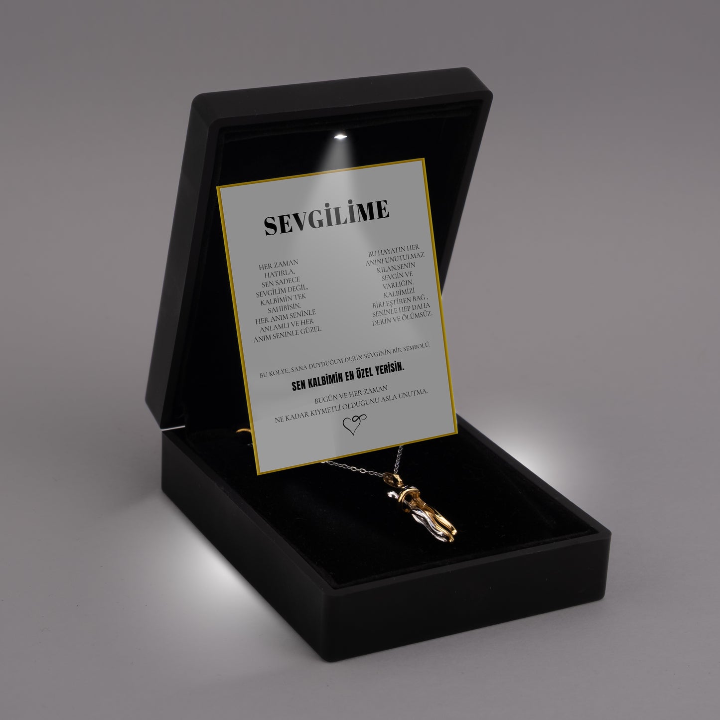 „To My Love“ Doppel-Umarmungskette mit Notiz und Geschenkbox