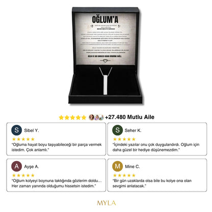 ''Oğluma'' Çubuk Kolye Notlu ve Kutulu