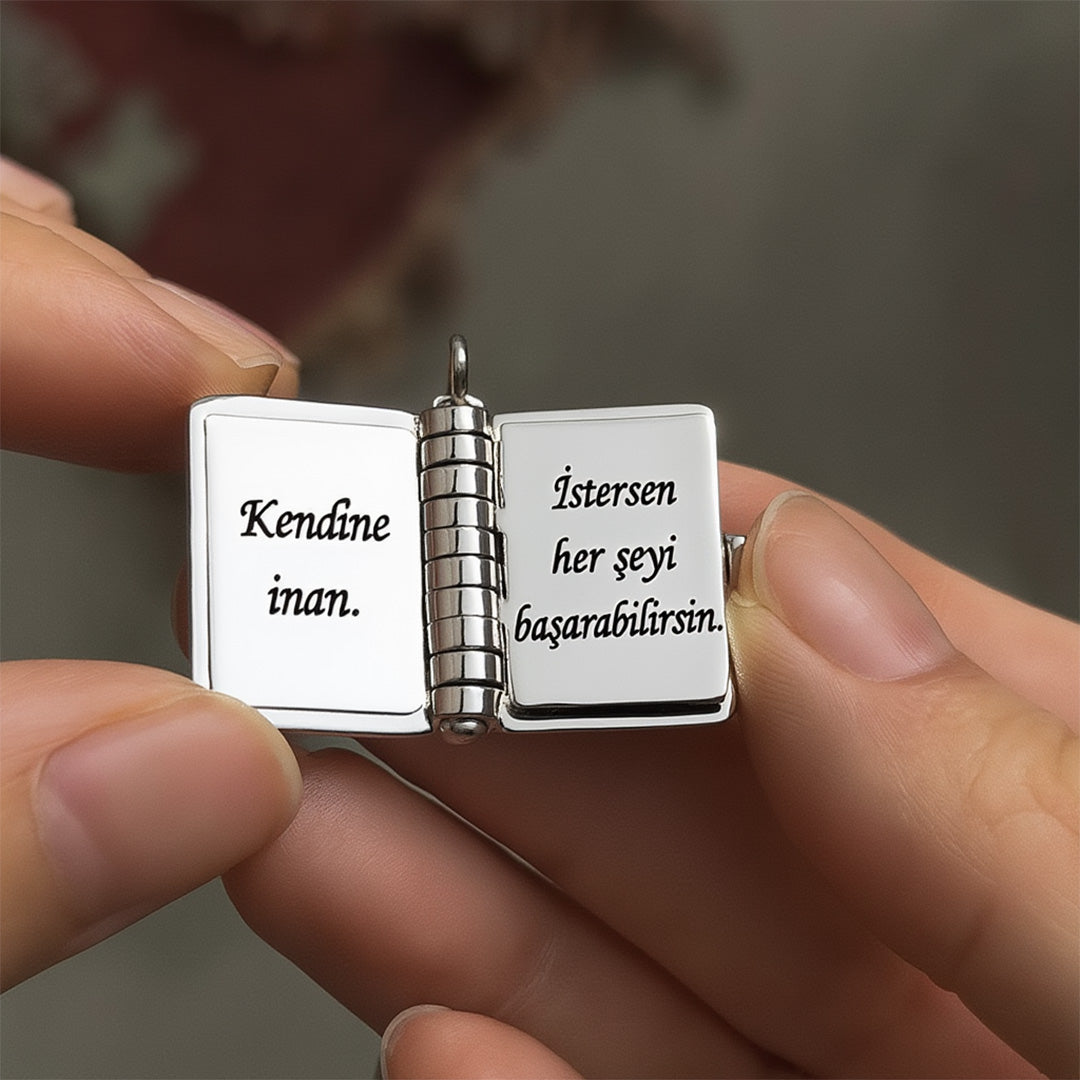 ''Oğluma'' Ömürlük Hatıra Kitap Kolye