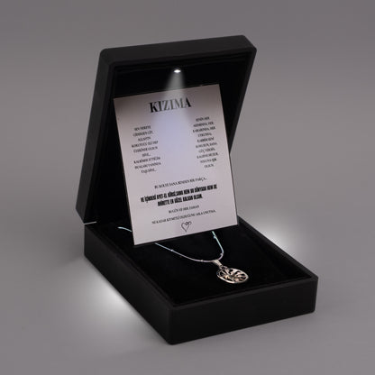 “Kızıma” Yıldızlı Gökyüzü Model Taşlı Kolye Anlamlı Notlu ve Kutulu