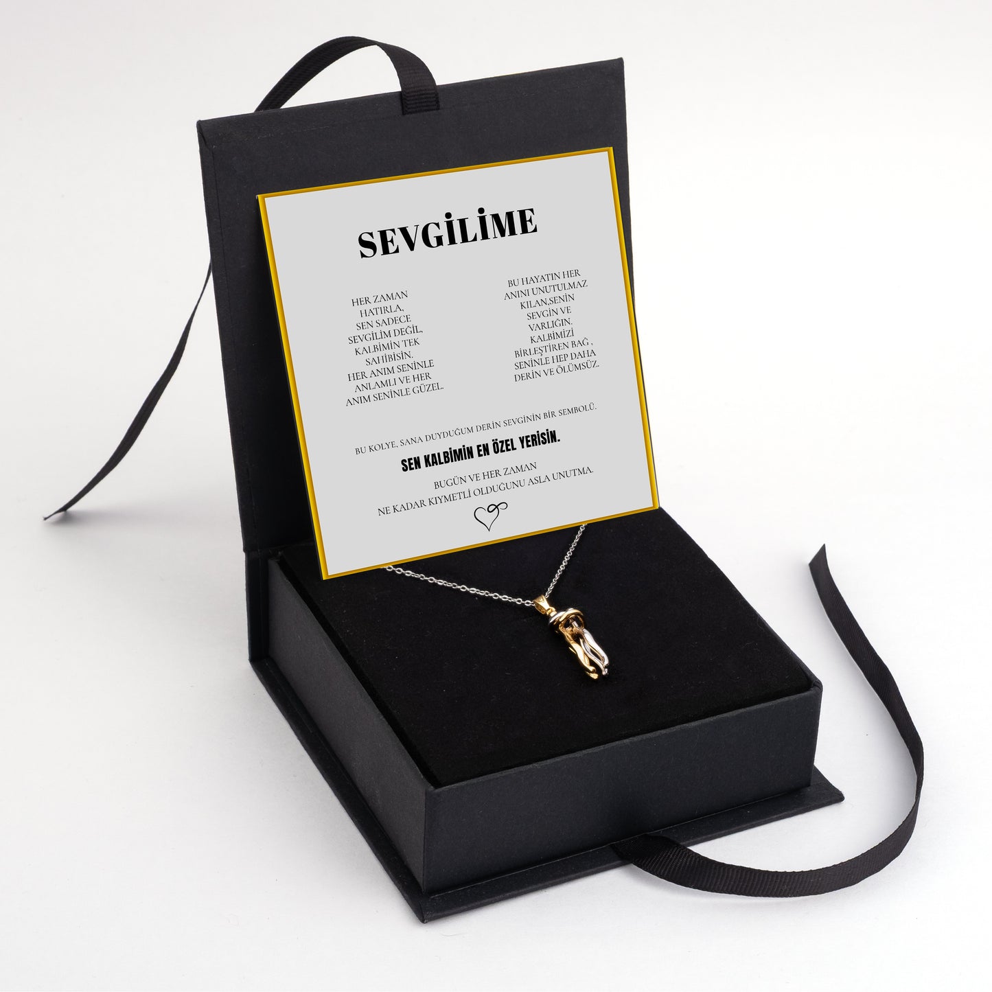 „To My Love“ Doppel-Umarmungskette mit Notiz und Geschenkbox