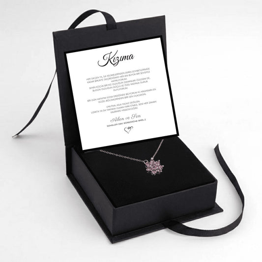 Für meine Tochter Kleeblatt-Halskette mit Notiz und Geschenkbox