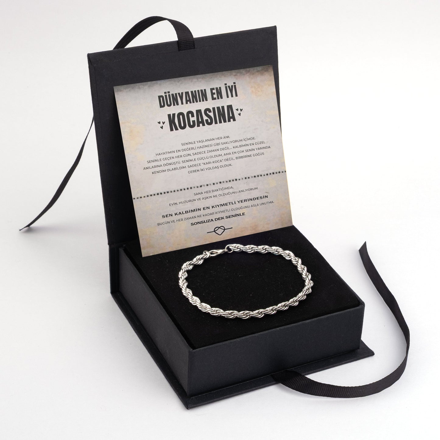 ''Dünyanın En İyi Kocasına'' Erkek Burgu Bileklik