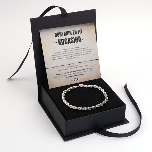 ''Dünyanın En İyi Kocasına'' Erkek Burgu Bileklik