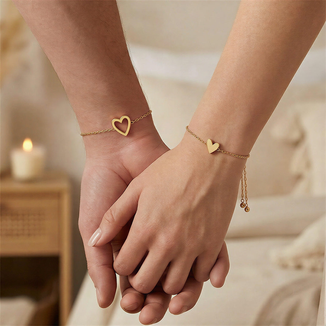 ''Anne kız'' Birbirine Bağlı Kalp Bilekliği