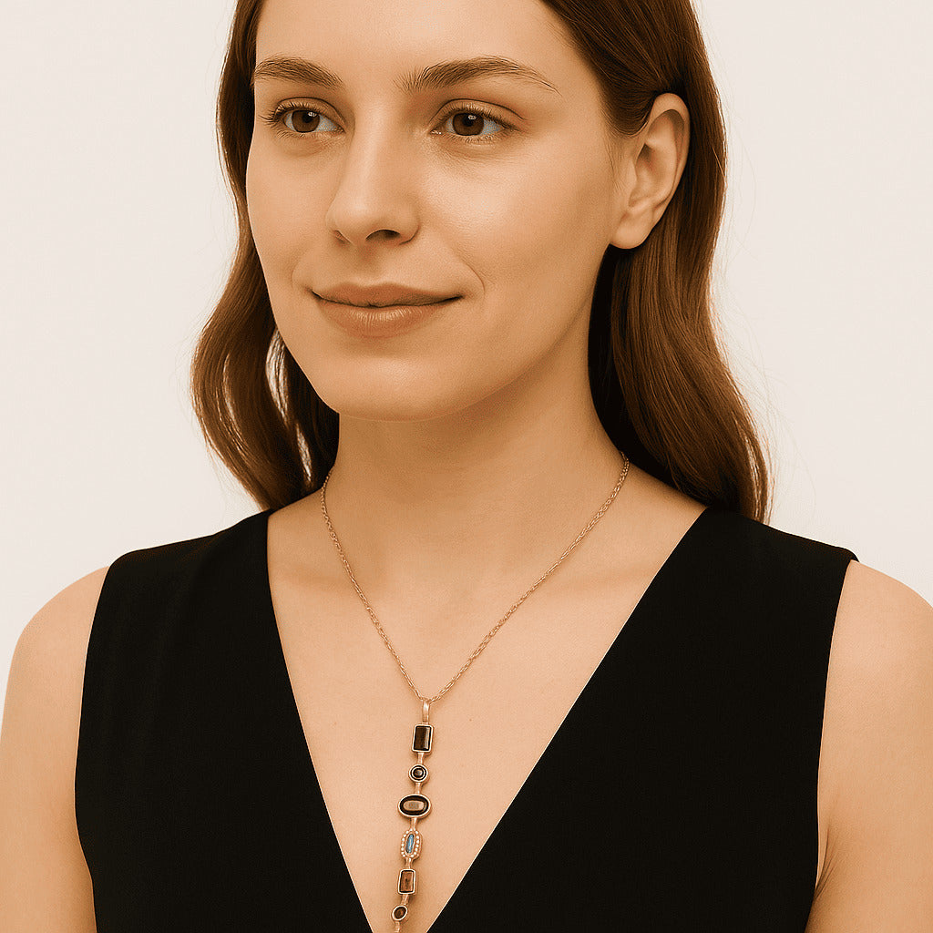 ''Kızıma'' Taşlı Y Kolye Anlamlı Not ve Kutulu