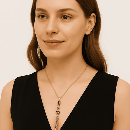 ''Kızıma'' Taşlı Y Kolye Anlamlı Not ve Kutulu