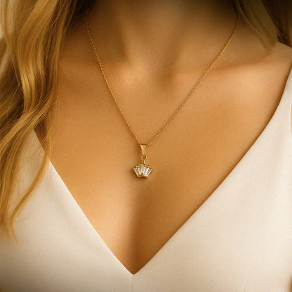 “Kızıma” Taç Model Işıltılı Kolye Anlamlı Notlu ve Kutulu