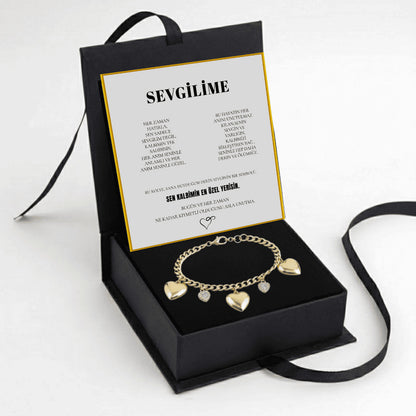 „To My Love“ Liebesherz-Stahlkette mit Notiz und Geschenkbox