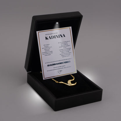 "Kadınıma" Deha Turna Kuşu Kolye Anlamlı Not ve Kutulu