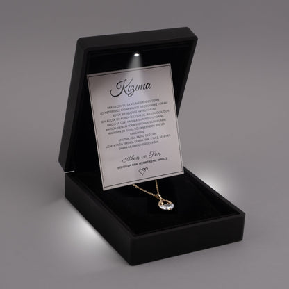 Für meine Tochter Kleeblatt-Halskette mit Notiz und Geschenkbox