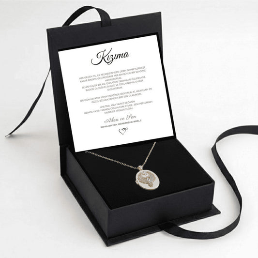 „To My Love“ Liebesherz-Stahlkette mit Notiz und Geschenkbox