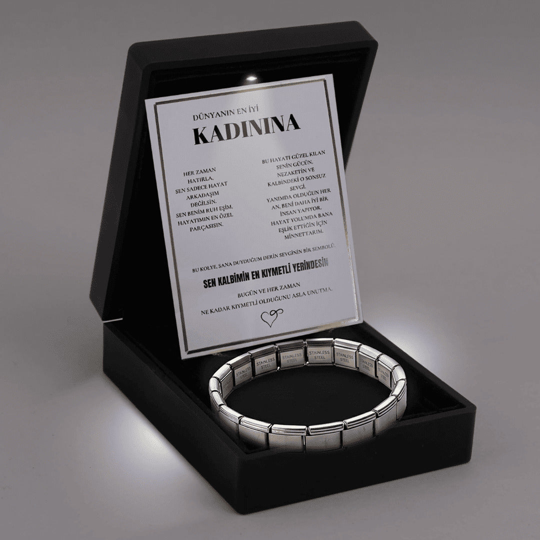 „To My Love“ Liebesherz-Stahlkette mit Notiz und Geschenkbox