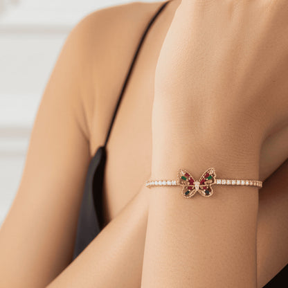 "Kızıma" Harmoni Kristal Taşlı Kelebek Bileklik Notlu ve Kutulu