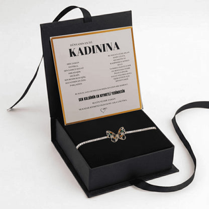 „To My Love“ Liebesherz-Stahlkette mit Notiz und Geschenkbox