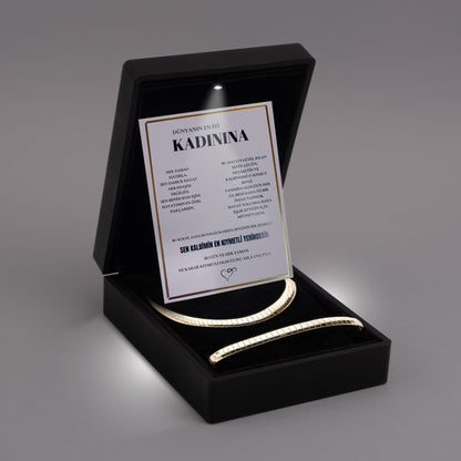 "Kadınıma" Choker Kolye-Bileklik Hediye Seti