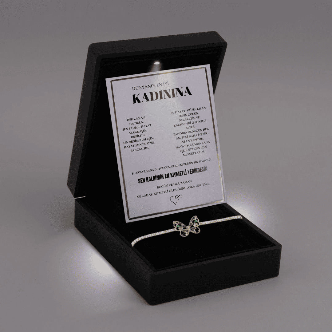 „To My Love“ Liebesherz-Stahlkette mit Notiz und Geschenkbox