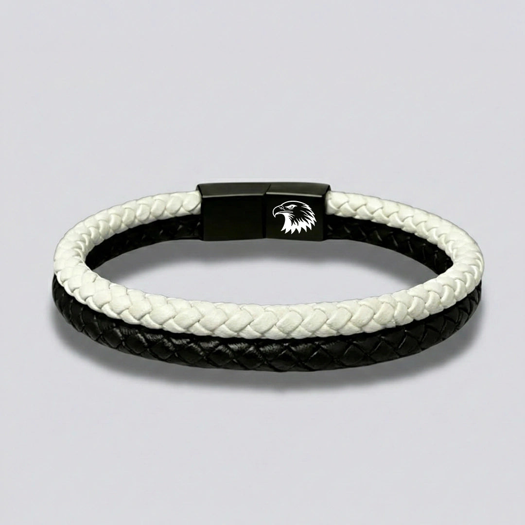 ''Canım Oğluma'' Siyah - Beyaz Takım Bilekliği Hazır Hediye Paketi