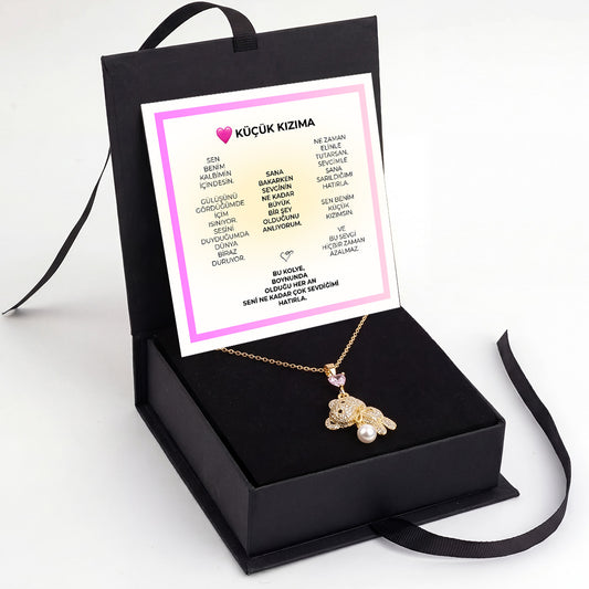 „To My Love“ Liebesherz-Stahlkette mit Notiz und Geschenkbox