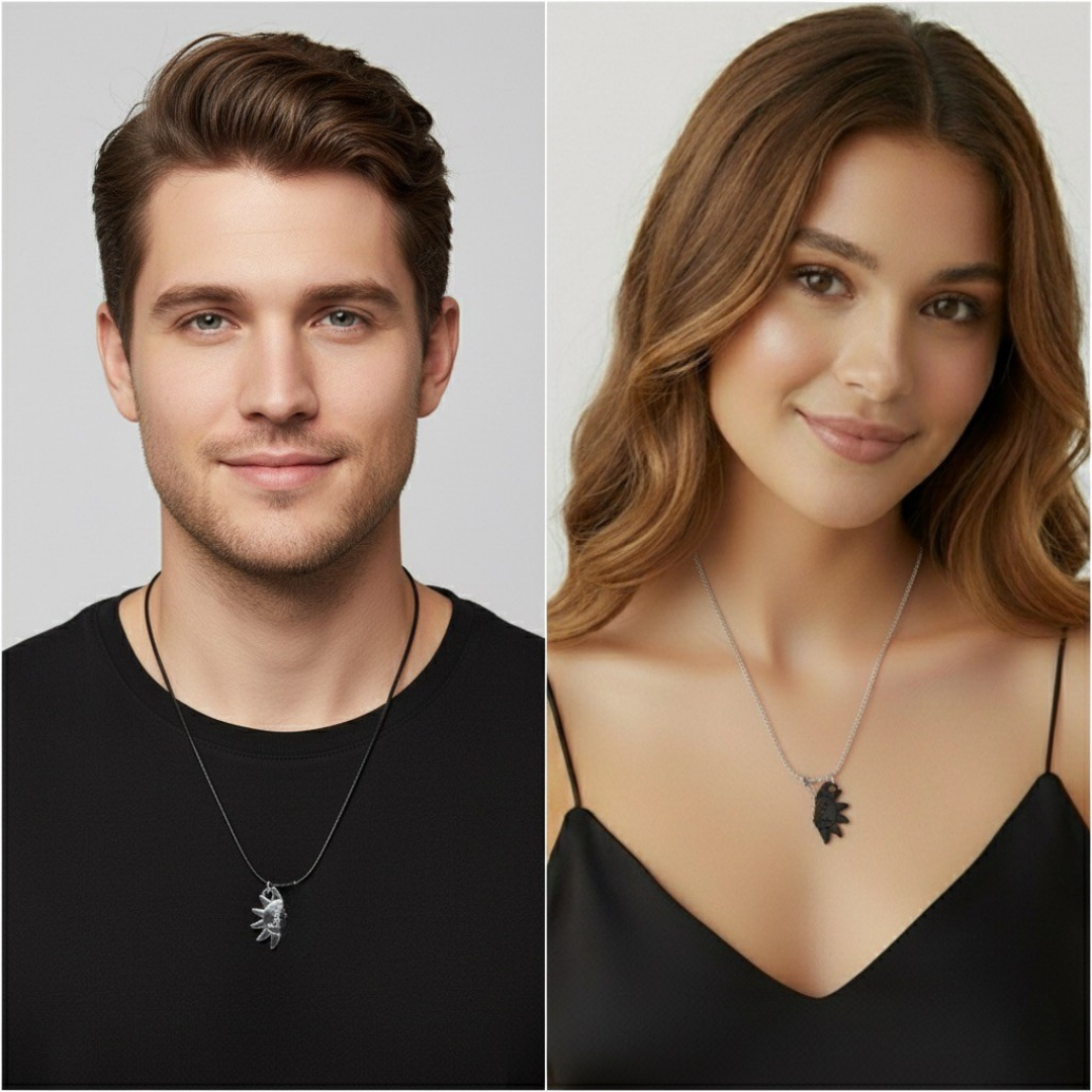 "Sevgilime" İkili Çift Güneş Kolye Anlamlı Not ve Kutulu